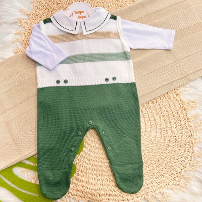 Saída de Maternidade Oliver - Verde Militar e Bege